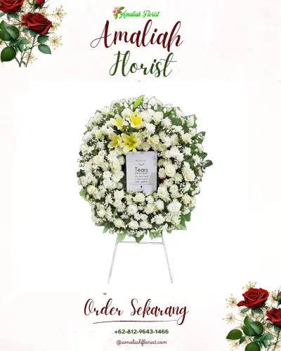 Krans Bunga Duka Cita di Tugu